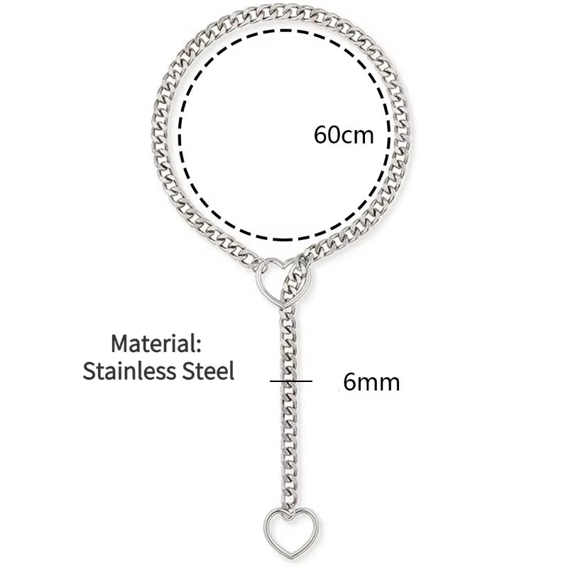 Women's Adjustable Heart O-Ring Cuban Long Necklace with Key