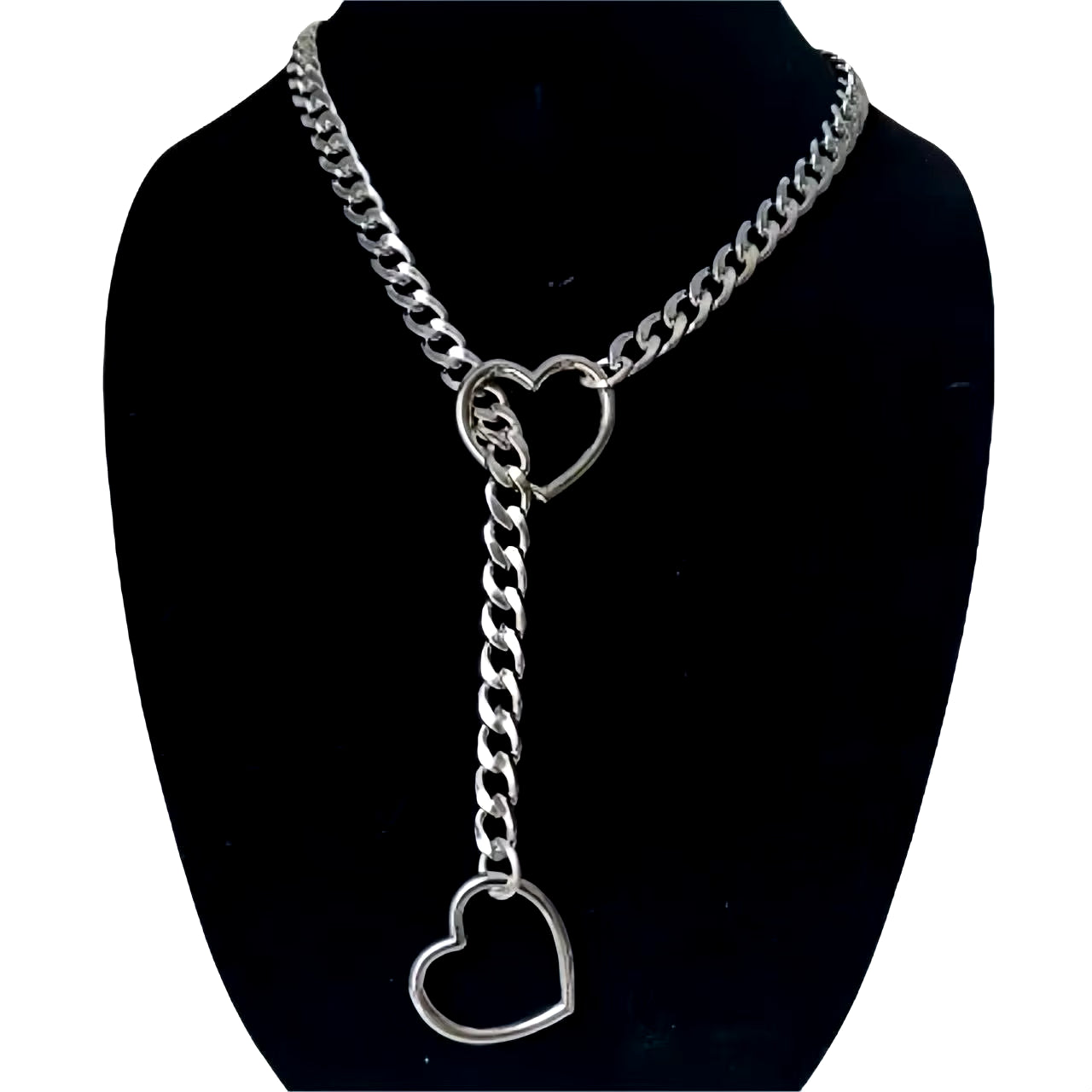 Women's Adjustable Heart O-Ring Cuban Long Necklace with Key